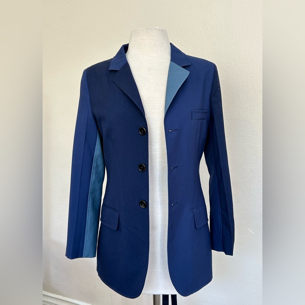 Marni Blue Panel Color block Blazer w/ Label on outer sleeve